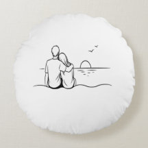 Arte de Linha Momento do Pôr do Sol Minimalista