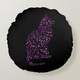 Almofada Redonda Arte de Pegada Felina