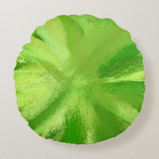 Almofada Redonda Arte de Pintura Abstrata Verde