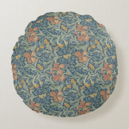 Almofada Redonda Arte Decorativa de William Morris Padrão Íris