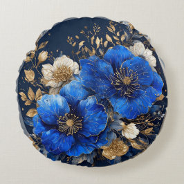 Almofada Redonda Arte Floral Elegante