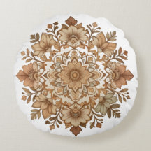Arte Floral Mandala Intrincada em Tons Marrons