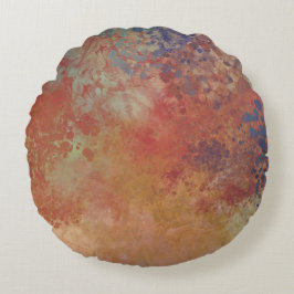 Almofada Redonda Arte inspirada por metais russos industriais