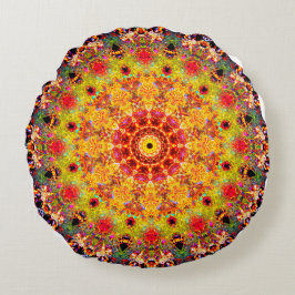 Almofada Redonda Arte Mandala Altamente Detalhada| Abstrato