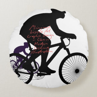 Almofada Redonda Arte Minimalista de Bicicleta –