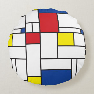 Almofada Redonda Arte Moderna De Stijl Geométrica Minimalista Mondr