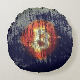 Almofada Redonda Arte Resiliente Bitcoin
