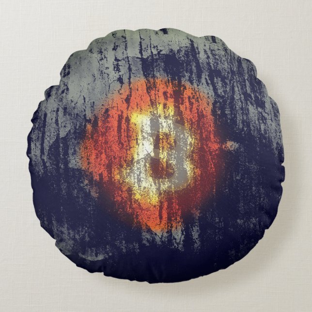 Almofada Redonda Arte Resiliente Bitcoin (Frente)