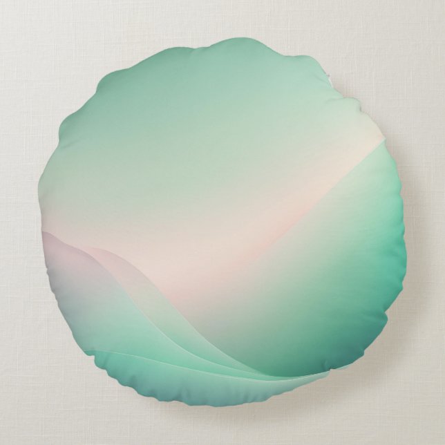 Almofada Redonda Arte Rosa AI verde minúscula (Verso)