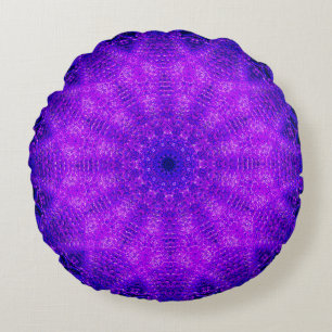 Almofada Redonda Arte roxa da mandala