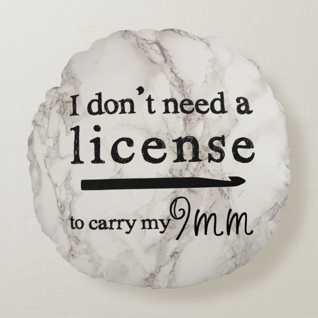 Almofada Redonda Artesanato de Licença de Gancho Crochet Design Mar (Frente)