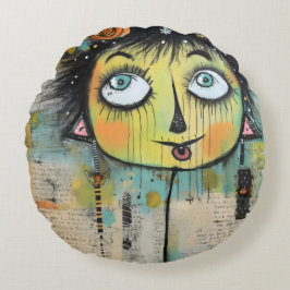 Almofada Redonda ArtLady 11 Encantada e angustiada