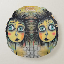 Almofada Redonda ArtLady 12 Encantada e aflita