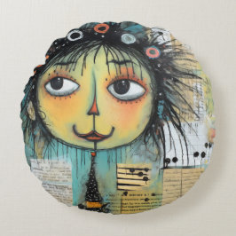 Almofada Redonda ArtLady 1 encantadora e angustiada