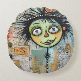 Almofada Redonda ArtLady 23 Encantada e angustiada