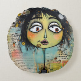 Almofada Redonda ArtLady 26 Encantada e angustiada