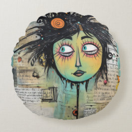 Almofada Redonda ArtLady 27 Encantada e angustiada