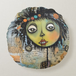 Almofada Redonda ArtLady 7 encantadora e angustiada