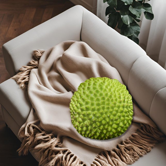 Almofada Redonda Artocarpus Camansi Pillow redondo Botânico (Criador carregado)