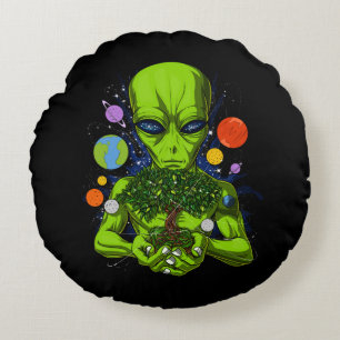 Almofada Redonda Árvore Alienígena Espacial De OVNI Extraterrestres