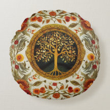 Árvore da vida por Kedoki Orange White Throw Pi