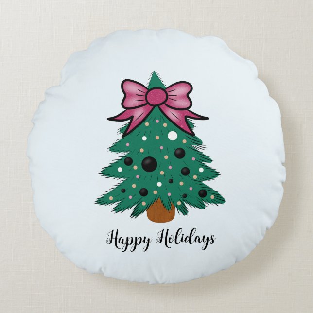 Almofada Redonda árvore de Natal (Frente)
