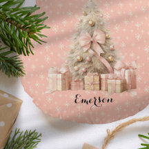 Árvore de Natal Cor-de-rosa Suave e Bonita com nom