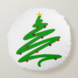 Almofada Redonda Árvore de Natal Verde