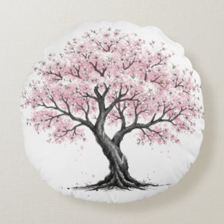 Almofada Redonda Árvore Sakura