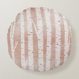 Almofada Redonda Árvores de Aves Ilustradas