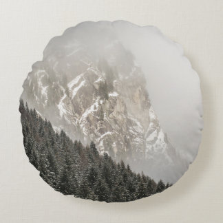 ALMOFADA REDONDA ÁRVORES DE PINOS VERDES