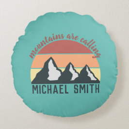 Almofada Redonda As montanhas de pastagem chamam de céu monográfico