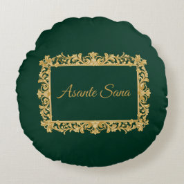 Almofada Redonda Asante Sana Floresta Verde & Marfim – Fram Reversí