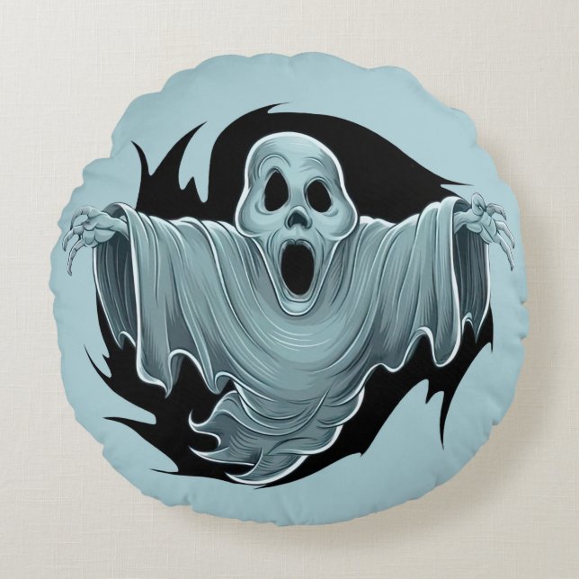 Almofada Redonda Assustador Fantasma (Frente)