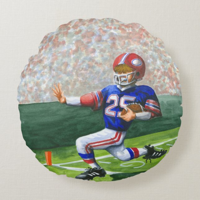 Almofada Redonda Atravessando a Linha de Meta para um Retoque (Frente)