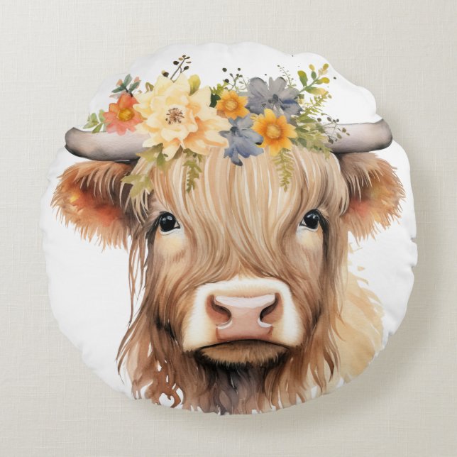 Almofada Redonda Audrey Cow (Frente)