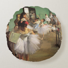 Almofada Redonda Aula de Dança por Degas, Impressionismo Vintage Ba