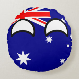 Almofada Redonda Austrália Geeky de tensão engraçada Countryball