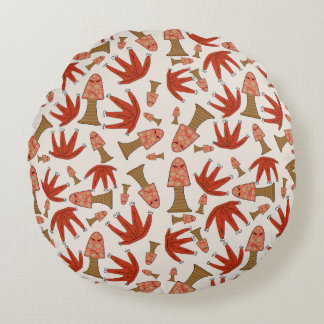 Almofada Redonda Autumn Forest Friends Round Pillow – Cute Mushroom