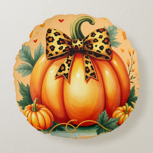 Almofada Redonda Autumn Pumpkin (Frente)