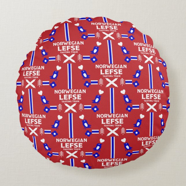 Almofada Redonda Avental de Lefse Flatbread Norueguês (Frente)