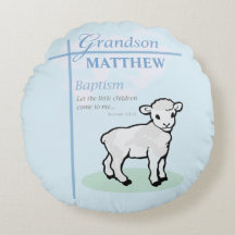 Avô Baptism Blue Boy Lamb Personalizado