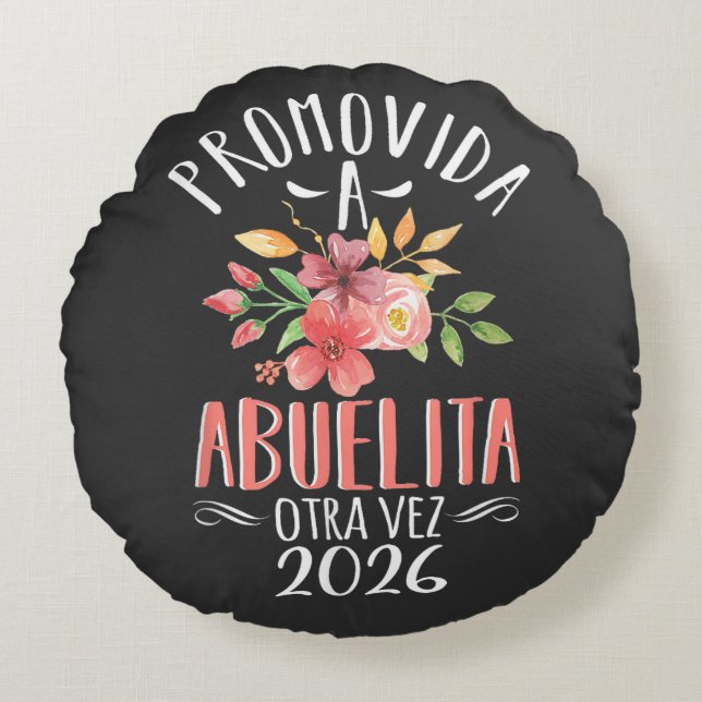 Almofada Redonda Avó Novamente Em Espanhol (Frente)