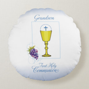 Almofada Redonda Avô Primeira Comunhão, Chalice com Anfitrião