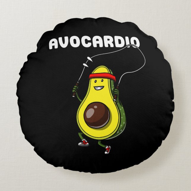 Almofada Redonda Avocardio Avocado Malhação Vegan Cardio Exercício (Frente)