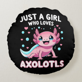 Almofada Redonda Axolotl Kawaii Apenas Uma Garota Que Ama Axolotls