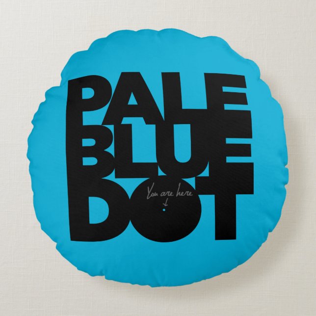 Almofada Redonda Azul pálido (Frente)