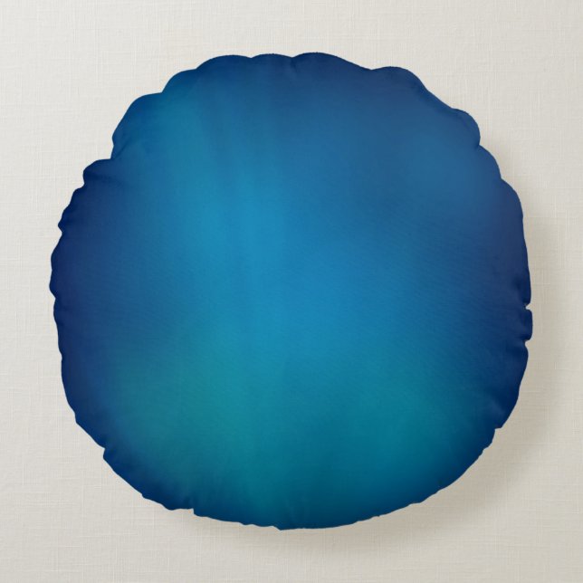 Almofada Redonda Azul profundo brilho submarino (Frente)