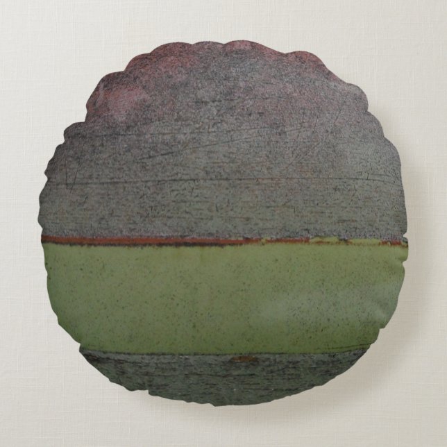 Almofada Redonda Azul-rosa verde-cor-de-rosa, enferrujado (Frente)