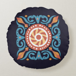 Almofada Redonda Azulejo Boho